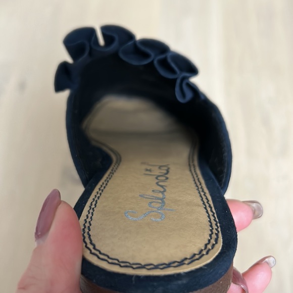 Splendid Chandler Suede Mules in Navy Blue - Picture 3 of 5